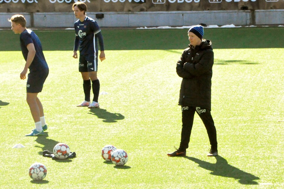 Morten Jensen under torsdagens trening. Morten Jensen