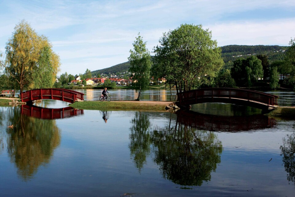 Fra Elveparken på Åssiden. Fra Elveparken på Åssiden.