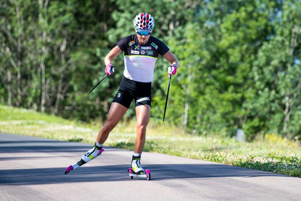 Ingvild Flugstad Østberg på trening i Holmenkollen. Ingvild Flugstad Østberg fortsetter på landslaget. Foto: Terje Pedersen / NTB