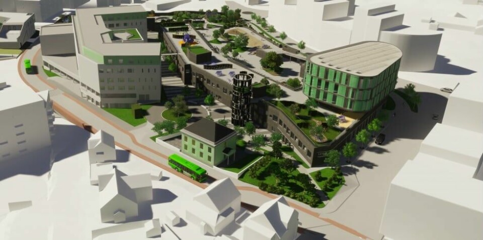 Slik skal Lervigkvartalet se ut i 2024. Slik skal Lervigkvartalet se ut i 2024. Her kommer nye skole, barnehage, butikk, kontorer og kommunedelsfunksjoner.