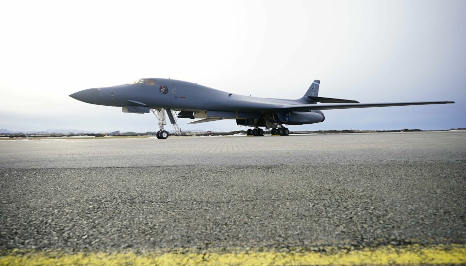 Amerikanske B-1B Lancer bombefly var tidligere i år utplasser på Ørland hovedflystasjon. Amerikanske B-1B Lancer bombefly var tidligere i år utplasser på Ørland hovedflystasjon. Foto: Ole Martin Wold / NTB
