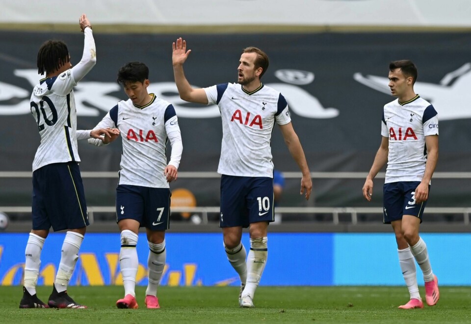 Harry Kane var sentral i det meste Tottenham foretok seg søndag. Her feirer han etter å ha ordnet 1-0 like før hvile. Harry Kane var sentral i det meste Tottenham foretok seg søndag. Her feirer han etter å ha ordnet 1-0 like før hvile. Foto: Shaun Botterill / AP / NTB