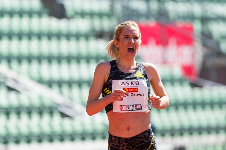 Karoline Bjerkeli Grøvdal løper 3000 meter på Bislett. Foto: Karoline Bjerkeli Grøvdal løper 3000 meter på Bislett. Foto: