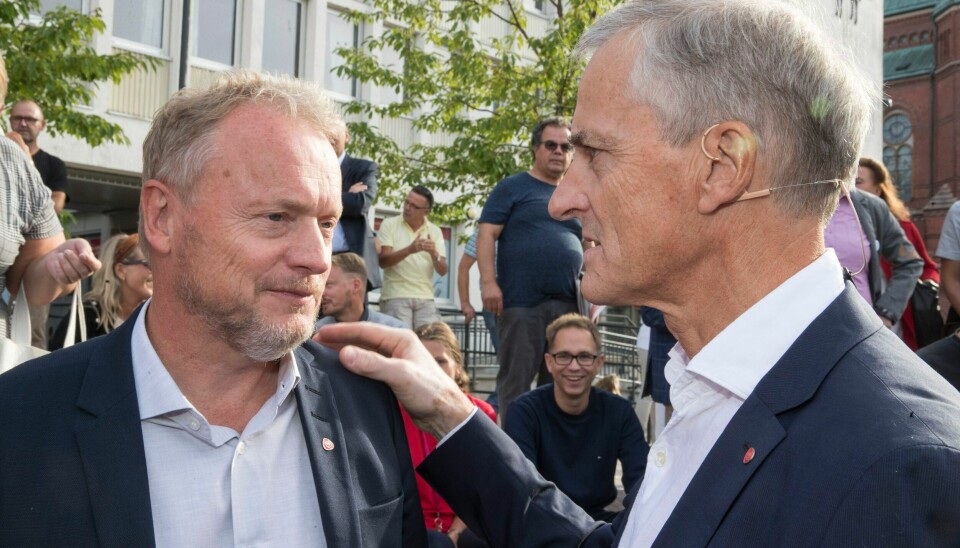 Raymond Johansen sammen med Jonas Gahr Støre, her på Arendalsuka i 2018. Raymond Johansen sammen med Jonas Gahr Støre, her på Arendalsuka i 2018. Foto: Terje Pedersen / NTB
