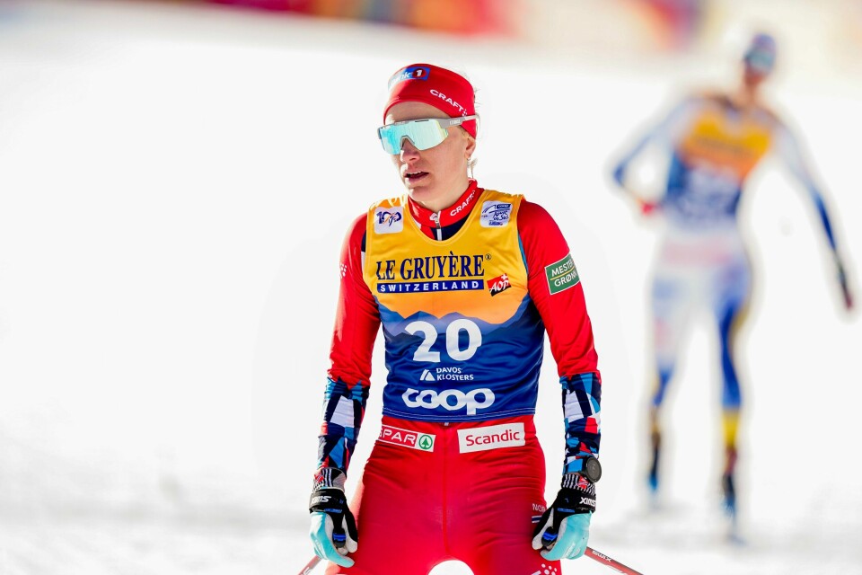 Heidi Weng etter sprintprologen i Davos. Heidi Weng etter sprintprologen i Davos.