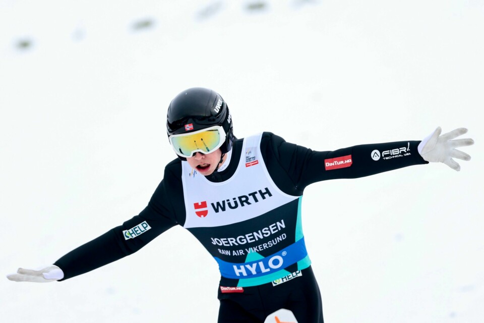 Sindre Ulven Jørgensen under kvalifiseringen til Raw Air i Vikersund i fjor. Sindre Ulven Jørgensen under kvalifiseringen til Raw Air i Vikersund i fjor.Foto: Geir Olsen / NTB