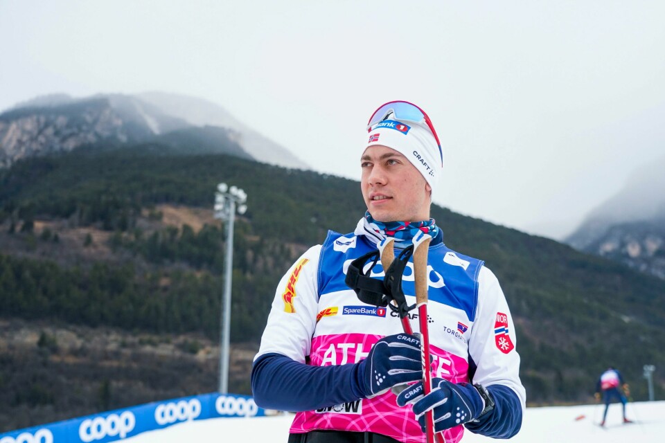 Henrik Dønnestad under fredagens trening på langrennsstadion i Lago di Tesero i Val di Fiemme. Henrik Dønnestad under fredagens trening på langrennsstadion i Lago di Tesero i Val di Fiemme. Foto: Terje Pedersen / NTB