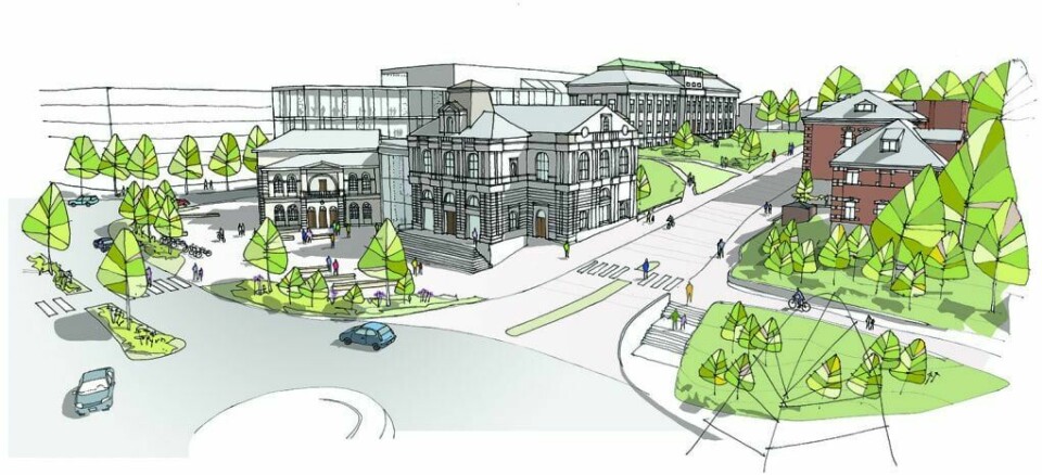 Slik så skissen for Rogaland Teater og Stavanger museum ut i 2022. Illustrasjon.
