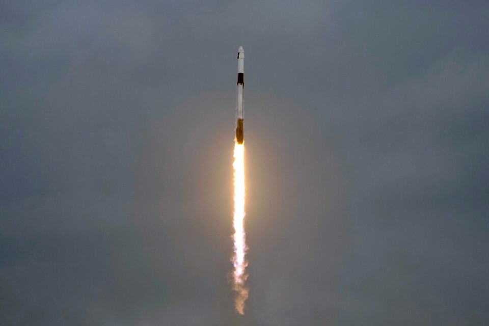 Falcon 9-raketten fra SpaceX blir skutt opp fra Kennedy Space Center i Florida. Om bord er svensknorske Markus Wandt og tre andre astronauter. Falcon 9-raketten fra SpaceX blir skutt opp fra Kennedy Space Center i Florida. Om bord er svensknorske Markus Wandt og tre andre astronauter.