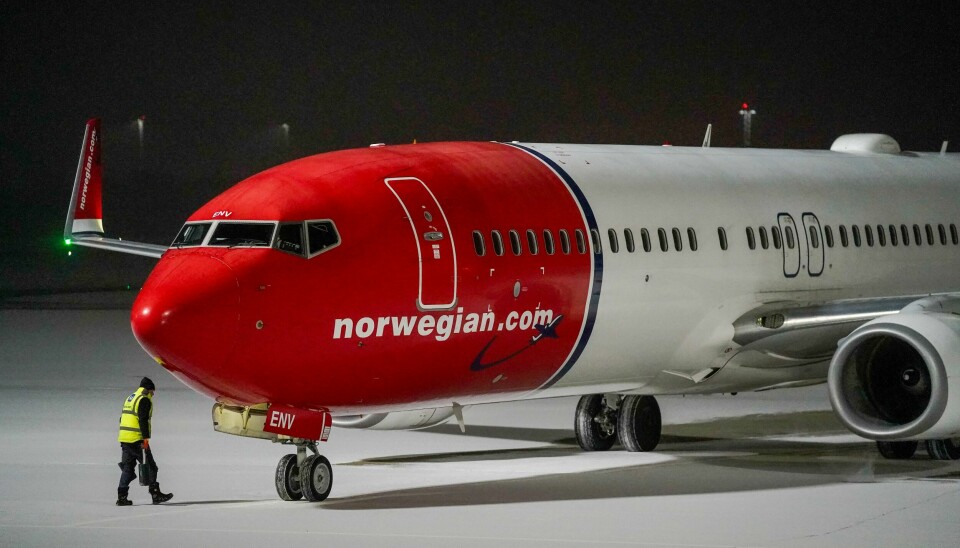 Norwegian kansellerer flere flygninger mandag morgen. Norwegian økte fyllingsgrader på sine flyreiser gjennom november og oppgir at det fortsatt er høy etterspørsel etter flyreiser. Foto: Lise Åserud / NTB