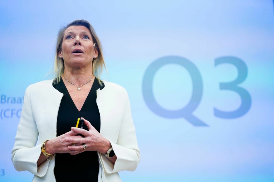 Konsernsjef Kjerstin Braathen i DNB, her fra høsten 2023 da hun presenterte resultat for 3. kvartal. Konsernsjef Kjerstin Braathen i DNB, her fra høsten 2023 da hun presenterte resultat for 3. kvartal.