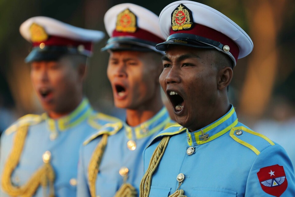 Hæren holder fortsatt Myanmar i et strengt grep. Her fra feiringen av uavhengighetsdagen i hovedstaden Naypyidaw 4. januar. Hæren holder fortsatt Myanmar i et strengt grep. Her fra feiringen av uavhengighetsdagen i hovedstaden Naypyidaw 4. januar.