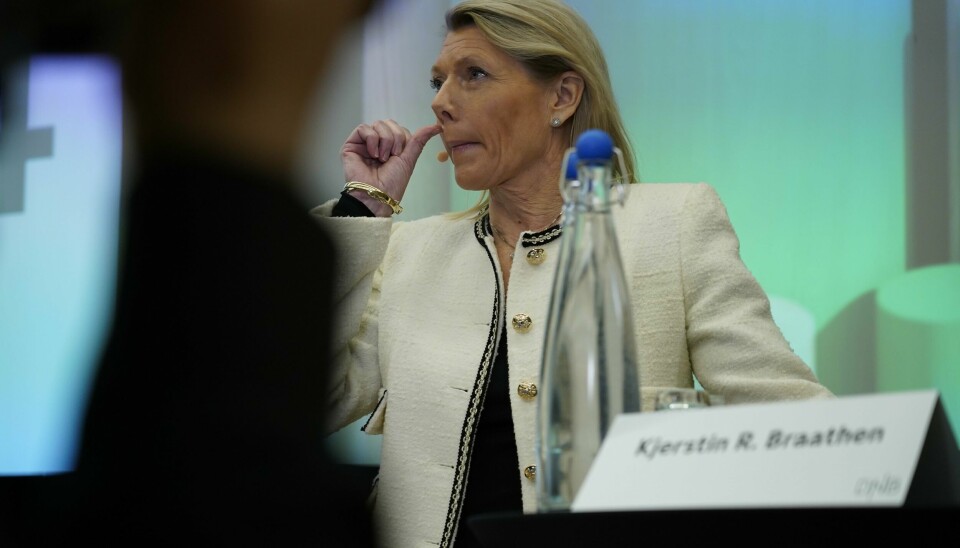 DNBs konsernsjef Kjerstin Braathen presenterer resultat for 4. kvartal 2023. Konsernsjef Kjerstin Braathen og finansdirektør Ida Lerner kunne melde om et godt 2023 da de presenterte årsresultat og resultat for 4. kvartal 2023. Foto: Gorm Kallestad / NTB
