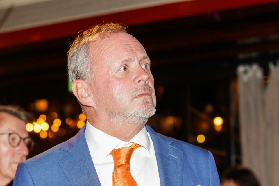 Owe Ingemann Waltherzøe, her avbildet på Industri- og Næringspartiets valgvake i 2023, trakk seg som leder i INP denne uka. Owe Ingemann Waltherzøe, her avbildet på Industri- og Næringspartiets valgvake i 2023, trakk seg som leder i INP denne uka.