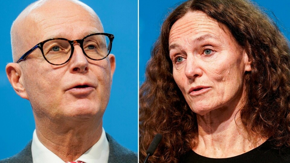 Helsedirektør Bjørn Guldvog og direktør i Folkehelseinstituttet, Camilla Stoltenberg. Helsedirektør Bjørn Guldvog og direktør i Folkehelseinstituttet, Camilla Stoltenberg.