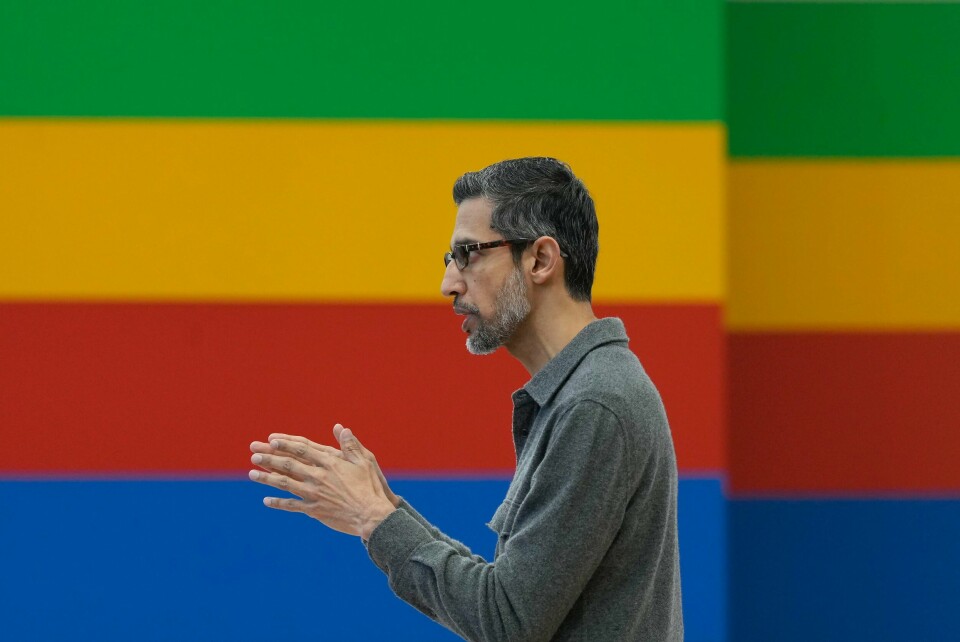 Alphabet-sjef Sundar Pichai under en tale i mai. Alphabet-sjef Sundar Pichai under en tale i mai. Foto: Jeff Chiu / AP / NTB