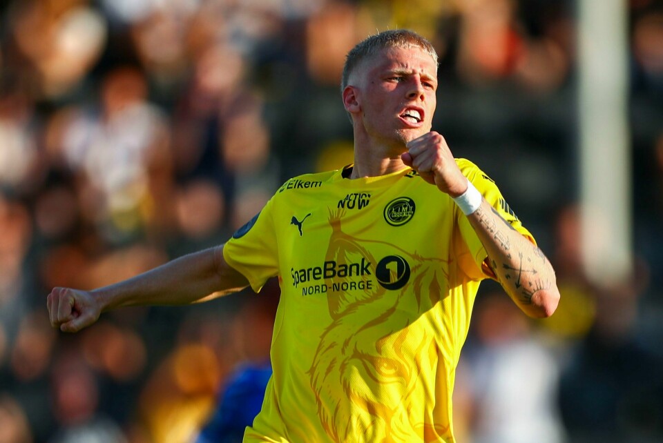Bodø/Glimts Albert Grønbæk er klar for Rennes. Albert Grønbæk satte inn Bodø/Glimts utligning mot Sandefjord fra straffemerket like før pause. Foto: Mats Torbergsen / NTB