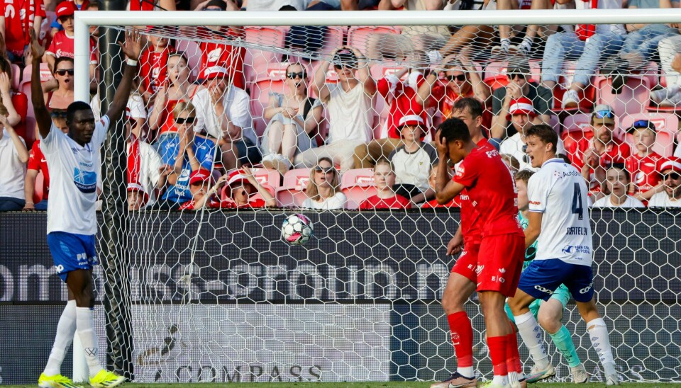 Sery Larsens selvmål hindret Brann-seier. Sery Larsens selvmål hindret Brann-seier. Foto: Paul S. Amundsen / NTB