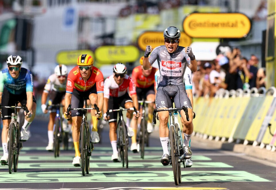 Jasper Philipsen spurtslo Alexander Kristoff og vant sin tredje etappe i årets Tour de France, og tok inn masse poeng i kampen om den grønne trøya Jasper Philipsen spurtslo Alexander Kristoff og vant sin tredje etappe i årets Tour de France, og tok inn masse poeng i kampen om den grønne trøya