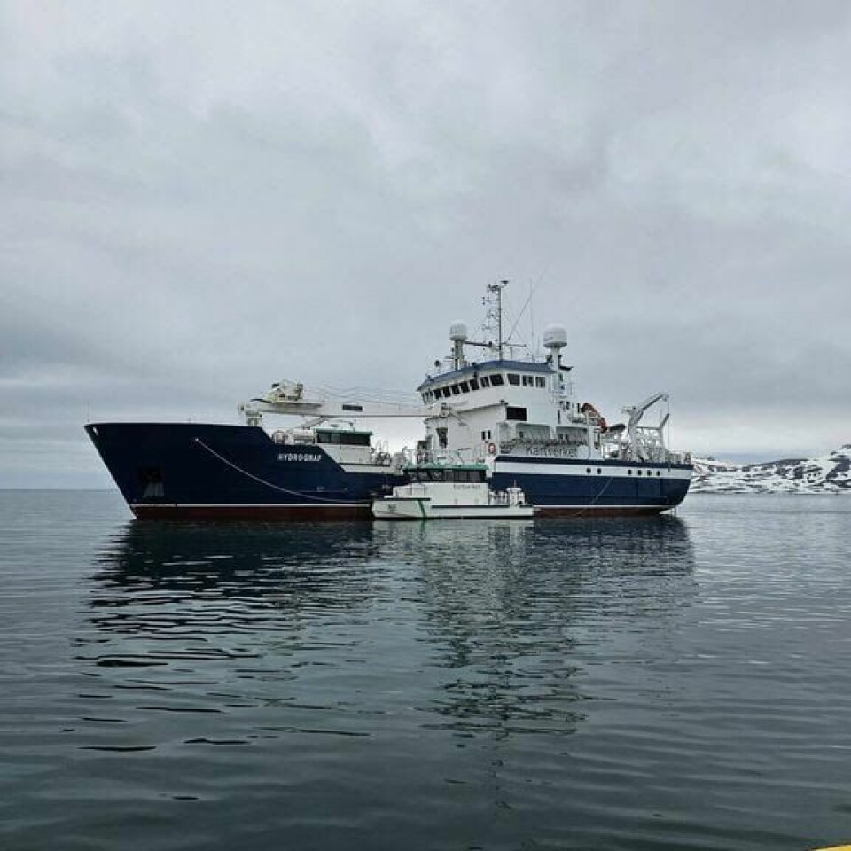 Kartverkets MS «Hydrograf» er et av tre fartøy som tilbringer hele sommersesongen på sjømålingstokt på Svalbard. Kartverkets MS «Hydrograf» er et av tre fartøy som tilbringer hele sommersesongen på sjømålingstokt på Svalbard. Foto: Ingeborg Andrea Sylte-Raanes / Kartverket / handout / NTB