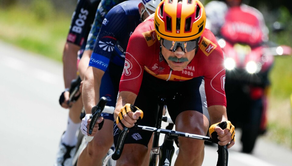 Magnus Cort overtok ledertrøya i Arctic Race of Norway tirsdag. Magnus Cort var svært aktiv på den 17. etappen av Tour de France. Foto: Jerome Delay / AP / NTB