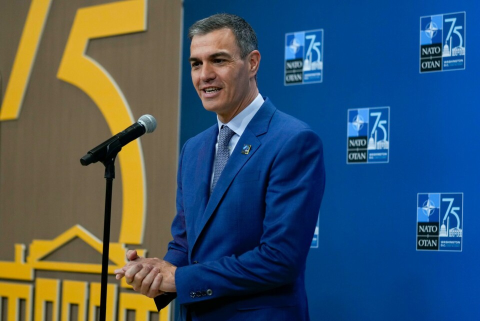 Spanias statsminister Pedro Sánchez skal forklare seg i forbindelse med korrupsjonsgranskingen av kona. Bildet er fra Nato-toppmøtet i Washington i juli. Spanias statsminister Pedro Sánchez skal forklare seg i forbindelse med korrupsjonsgranskingen av kona. Bildet er fra Nato-toppmøtet i Washington i juli. Foto: Matt Rourke / AP / NTB
