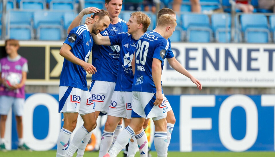 Molde-jubel etter en scoring fra Magnus Wolff Eikrem i seieren over Silkeborg. Molde-jubel etter en scoring fra Magnus Wolff Eikrem i seieren over Silkeborg. Foto: Svein Ove Ekornesvåg / NTB