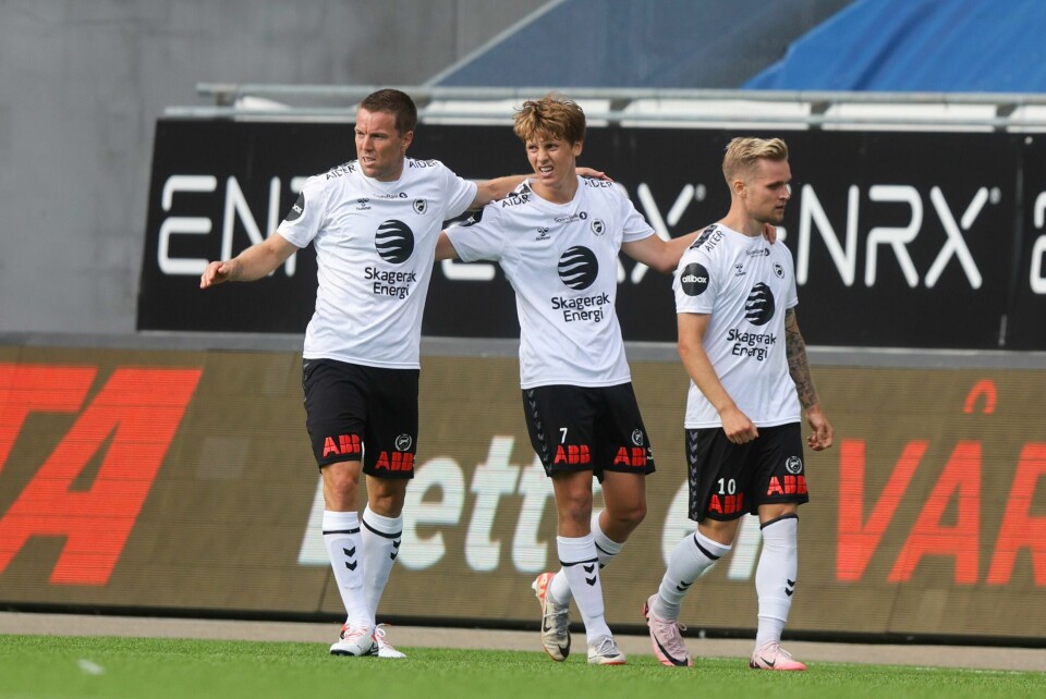 Filip Jørgensen og Odd seiret over Strømsgodset. Filip Jørgensen og Odd seiret over Strømsgodset. Foto: Trond R. Teigen / NTB