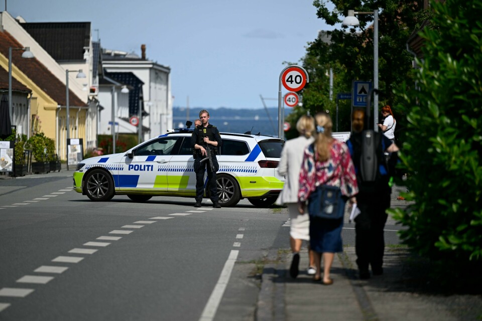 Politiet i Danmark har pågrepet en mann etter en stor politiaksjon i Lohals på Langeland. Politiet i Danmark har pågrepet en mann etter en stor politiaksjon i Lohals på Langeland. Foto: Michael Bager / Ritzau / NTB