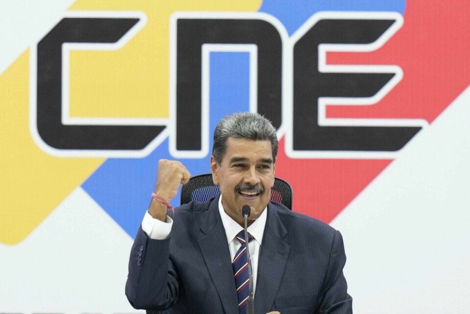 Ifølge Venezuelas valgmyndigheter ble sittende president Nicolás Maduro gjenvalgt i helgen. Flere har imidlertid sådd tvil om valgseieren. Ifølge Venezuelas valgmyndigheter ble sittende president Nicolás Maduro gjenvalgt i helgen. Organisasjonen av amerikanske stater (OAS) sier at de ikke kan anerkjenne valgresultatet. Foto: Matias Delacroix / AP / NTB