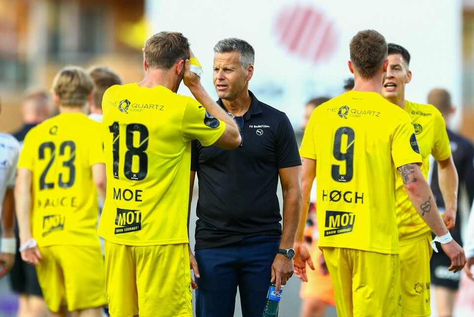 Bodø/Glimt jakter på mesterligaspill Kjetil Knutsen og resten av Glimt-laget får hard konkurranse i polske Jagiellonia. Foto: Mats Torbergsen / NTB