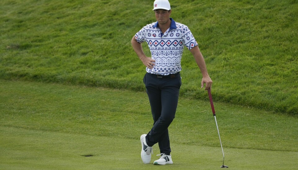 Viktor Hovland avsluttet OL-turneringen søndag. Viktor Hovland avsluttet OL-turneringen. Foto: Matt York / AP Photo / NTB.