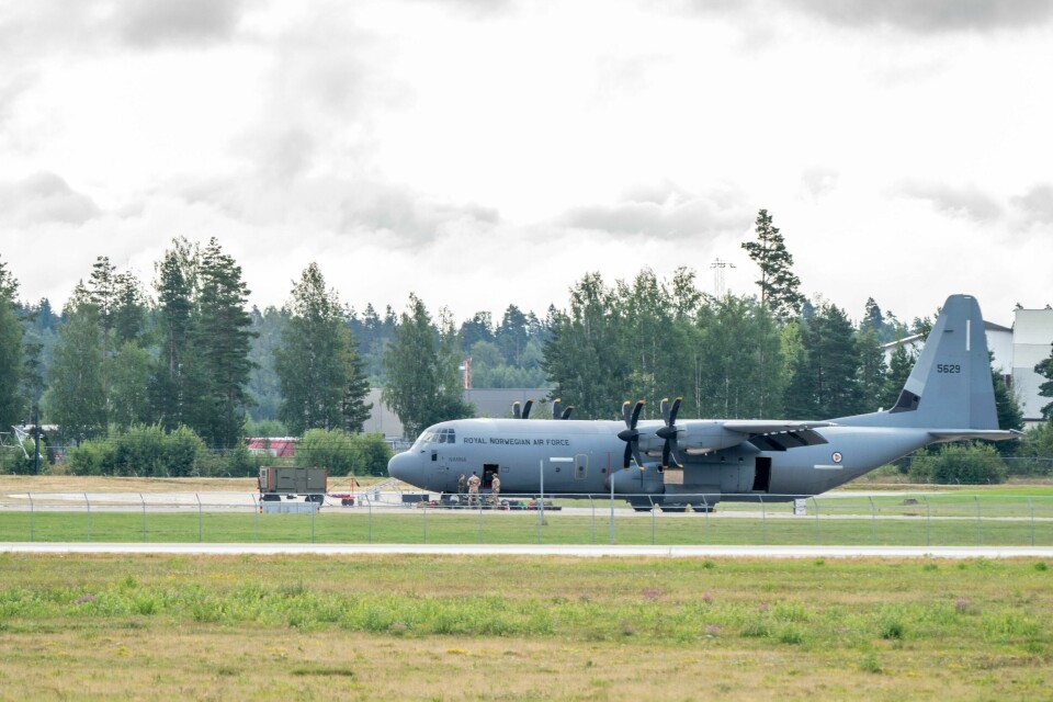 Et Hercules fra Luftforsvaret fotografert på Gardermoen i 2021. Arkivfoto: Et Hercules fra Luftforsvaret fotografert på Gardermoen i 2021. Arkivfoto: Torstein Bøe / NTB