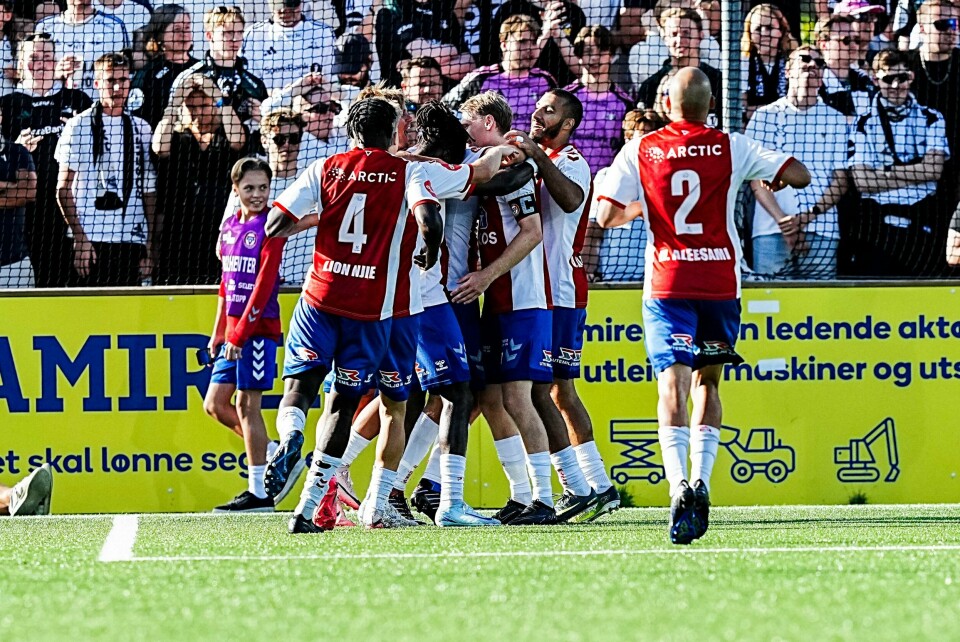 Johannes Nuñez sendte KFUM i ledelsen på Ekeberg søndag. Det endte i KFUMs første hjemmeseier i Eliteserien. Johannes Nuñez sendte KFUM i ledelsen. Foto: Terje Bendiksby / NTB
