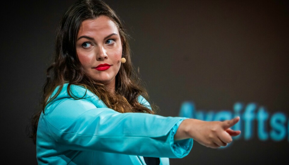 Andrine Hanssen-Seppola, leder i Senterungdommen, under ungdomspartilederdebatten på Arendalsuka i fjor. Nå gir hun seg som leder når perioden går ut Medikamentell abort bør kunne tilbys av primærhelsetjenesten, ifølge Andrine Hanssen-Seppola, leder i Senterungdommen. Foto: Ole Berg-Rusten / NTB