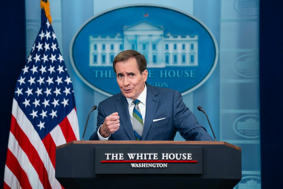 Sikkerhetsrådgiver John Kirby meldte fredag om framgang i Kairo-forhandlingene om våpenhvile på Gazastripen. Et større iransk angrep mot Israel kan komme denne uka, ifølge talsperson for USAs nasjonale sikkerhetsråd John Kirby. Foto: Evan Vucci / AP / NTB