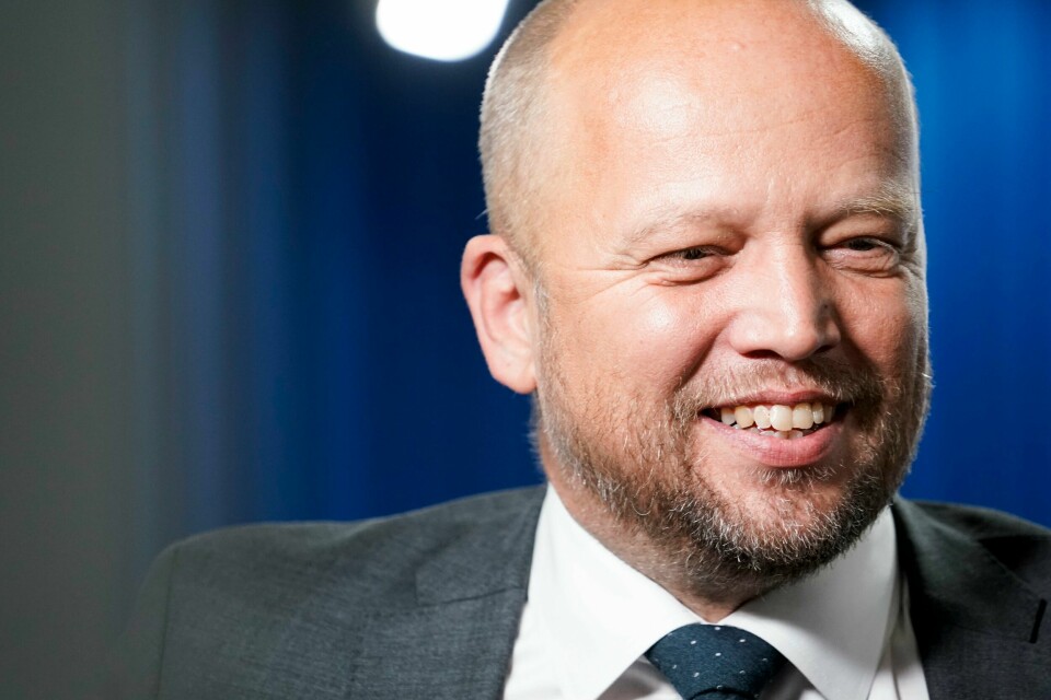 Finansminister Trygve Slagsvold Vedum (Sp) fotografert da han presenterte Perspektivmeldingen 2024 fredag 9. august. Finansminister Trygve Slagsvold Vedum (Sp) fotografert da han presenterte Perspektivmeldingen 2024 fredag 9. august.Foto: Amanda Pedersen Giske / NTB