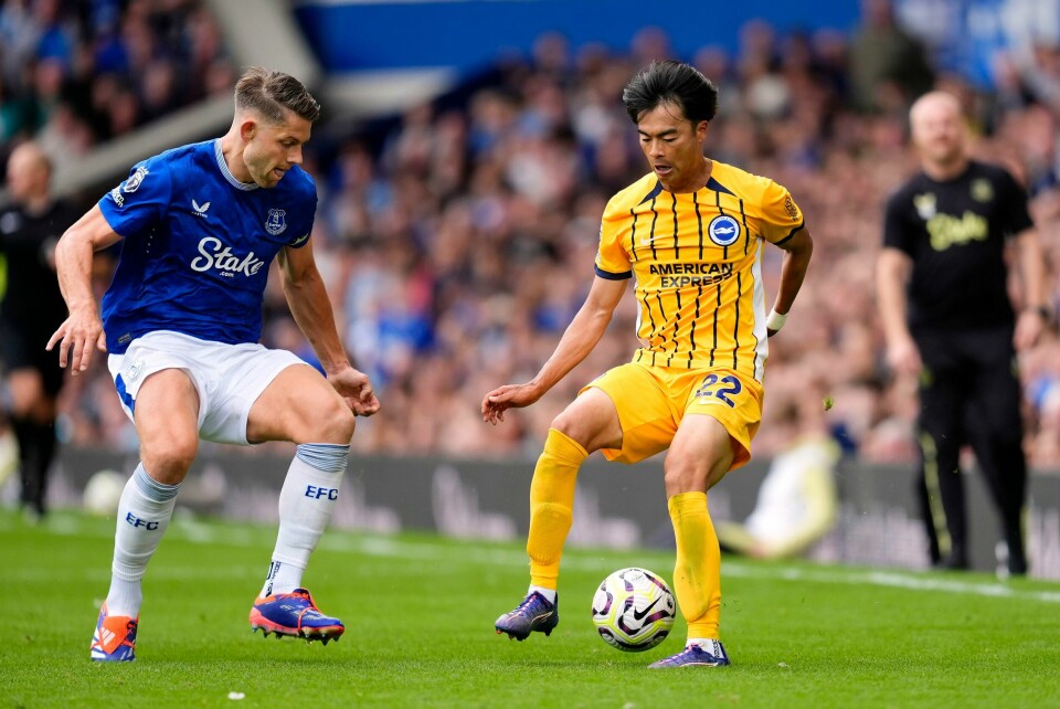 Kaoru Mitoma og Brighton ydmyket Everton lørdag. Kaoru Mitoma og Brighton ydmyket Everton lørdag. Foto: Nick Potts / PA via AP / NTB