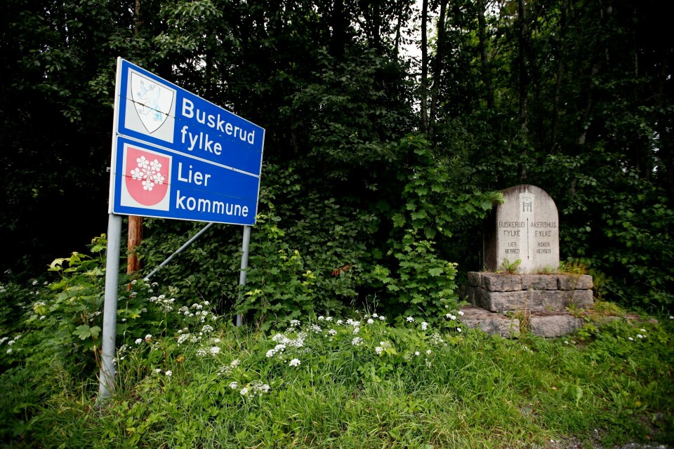 Grensen mellom fylkene Buskerud og Akershus. Grensen mellom fylkene Buskerud og Akershus. Foto: Lise Åserud / NTB