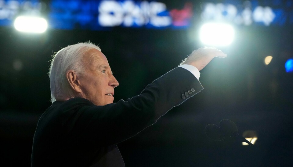 Joe Biden talte på slutten av landsmøtets første dag. Joe Biden talte på slutten av landsmøtets første dag. Foto: Jacquelyn Martin / AP / NTB