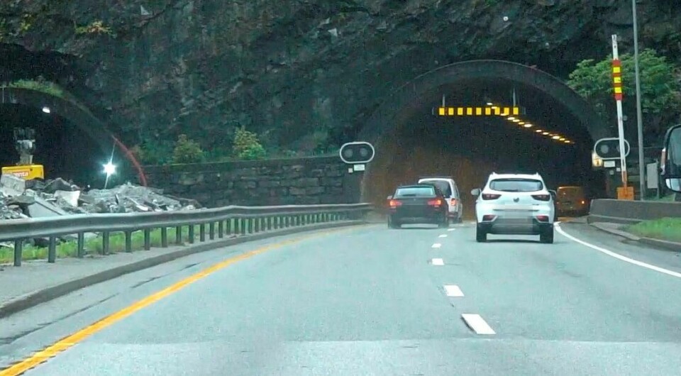 Det var i Glaskartunnelen at farten ble målt på sitt høyeste. Bilene på bildet har ingenting med denne saken å gjøre. (Arkivfoto) Glaskartunnelen