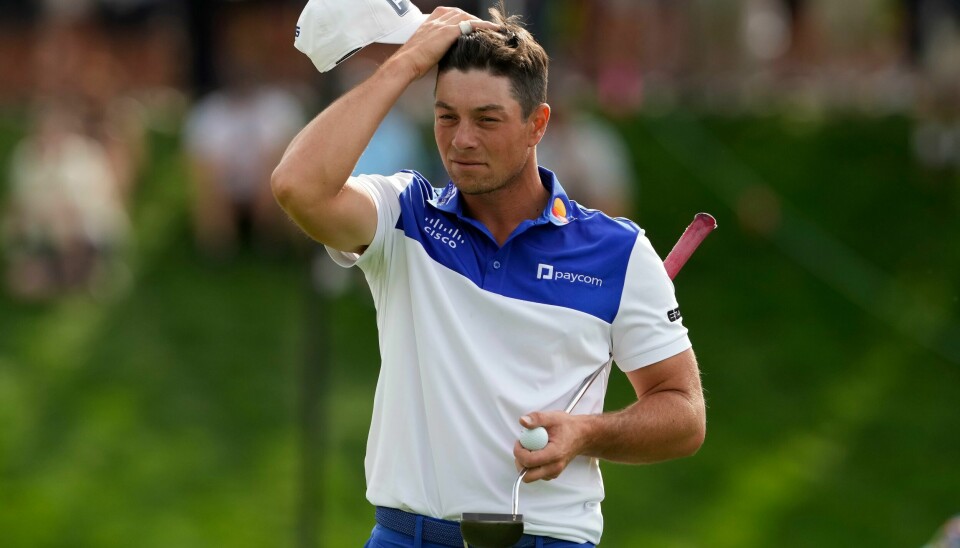 Viktor Hovland spilte ujevnt på tredjerunden i Colorado. Viktor Hovland er i aksjon i PGA-sluttspillets andre turnering i Colorado denne uken. Foto: Matt York / AP / NTB