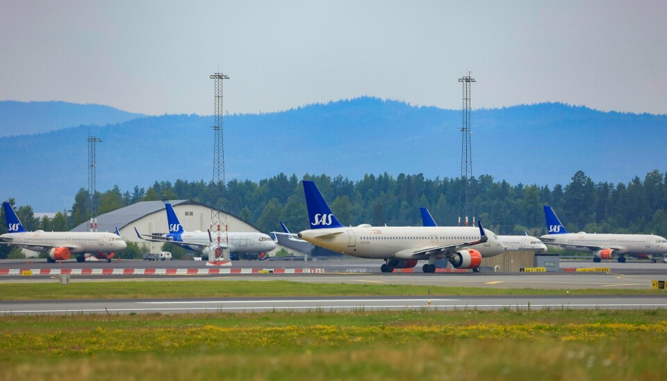 Fra fredag 23. august kan de bli streik blant kabinansatte i SAS. Dermed kan en rekke SAS-fly bli stående på bakken. Fra fredag 23. august kan de bli streik blant kabinansatte i SAS. Dermed kan en rekke SAS-fly bli stående på bakken. Foto: Tor Erik Schrøder / NTB