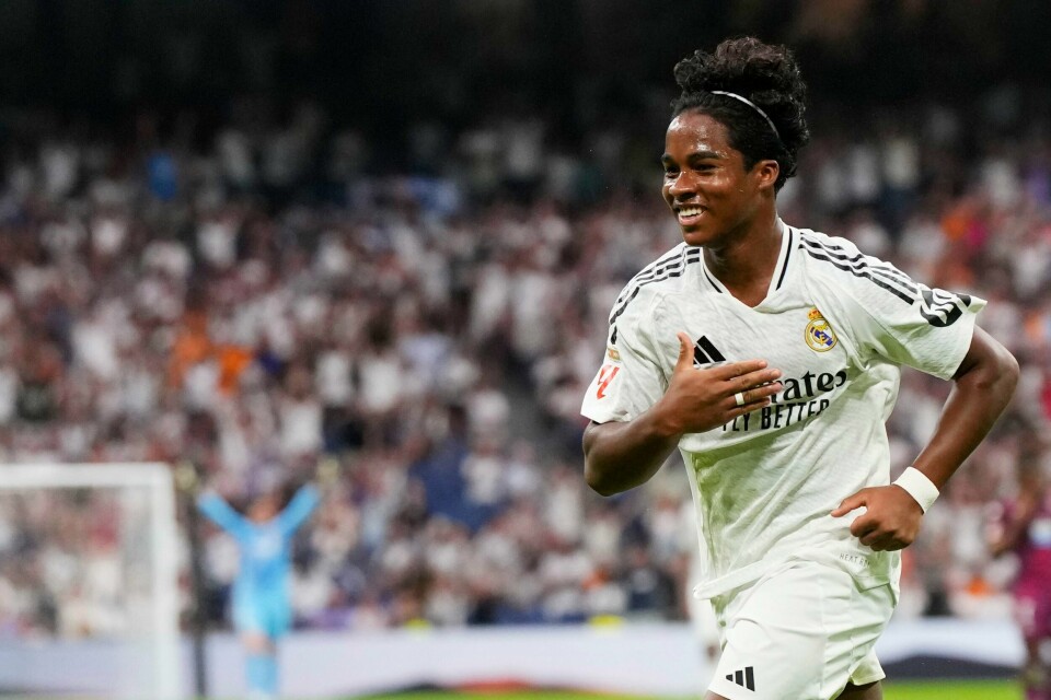 Endrick scoret i ligadebuten for Real Madrid søndag. Endrick scoret i ligadebuten for Real Madrid søndag. Foto: Manu Fernandez / AP Photo / NTB