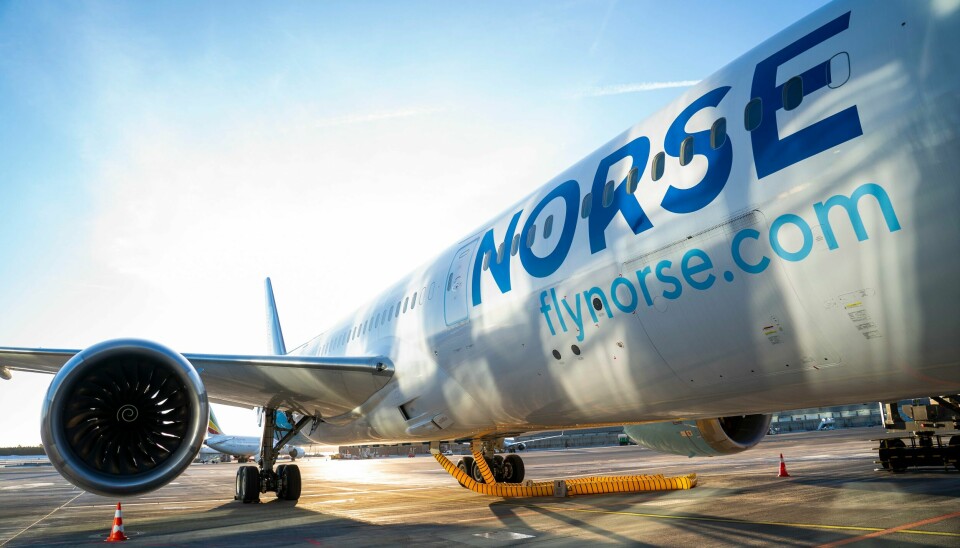 Ett av langdistanseflyselskapet Norse Atlantic Airways’ fly, en Boeng 787–9 Dreamliner, på Oslo lufthavn. Norse Atlantic Airways’ første fly, en Boeng 787–9 Dreamliner, ankom Oslo lufthavn rett før jul. Foto: Håkon Mosvold Larsen / NTB