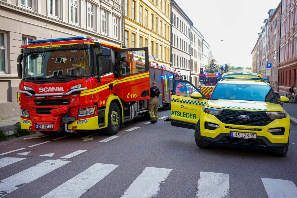 Nødetatene rykket ut til en brann i Romsdalsveien i Oslo. Oslo 20240830. Nødetatene rykket ut til en brann i Romsdalsveien i OsloFoto: Terje Pedersen / NTB