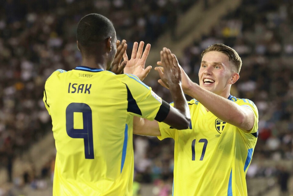 Spissduoen Alexander Isak og Viktor Gyökeres blomstret for Sverige i Aserbajdsjan. Spissduoen Alexander Isak og Viktor Gyökeres blomstret for Sverige i Aserbajdsjan. Foto: AP / NTB