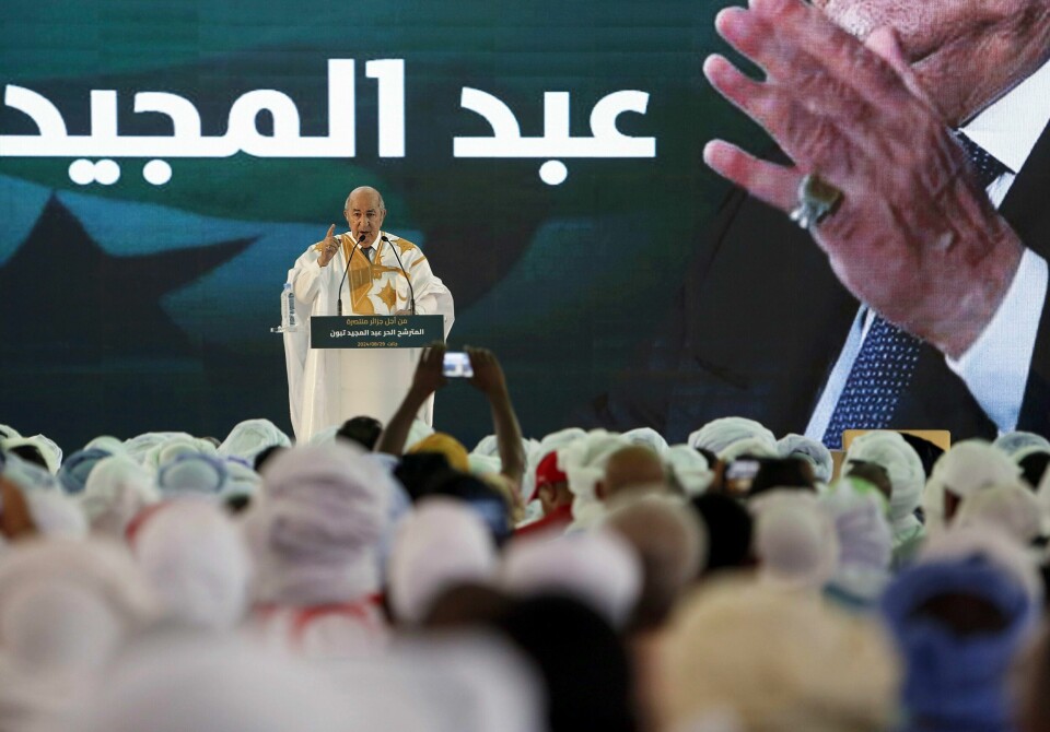 Arkivfoto. Algeries president Abdelmajid Tebboune er så å si sikret gjenvalg, mener analytikere. Foto: AP / NTB