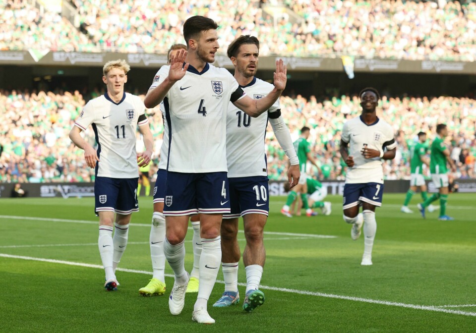 Både Declan Rice og Jack Grealish har spilt for Irland på aldersbestemte landslag, og begge scoret selvsagt da England slo Irland lørdag Både Declan Rice og Jack Grealish har spilt for Irland på aldersbestemte landslag, og begge scoret selvsagt da England slo Irland forrige uke.