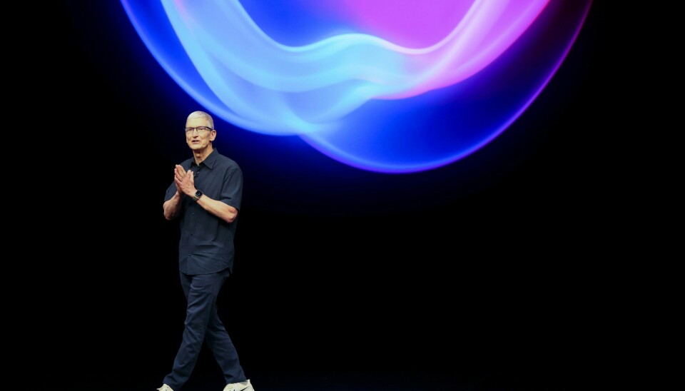 Apple-sjef Tim Cook på mandagens lansering av tek-gigantens nye produkter. Apple-sjef Tim Cook på mandagens lansering av tek-gigantens nye produkter. Foto: Juliana Yamada / AP / NTB